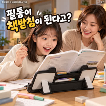 자오자오 컨버터블 필통 휴대용 독서 거치대 신기한 변신 필통 미니 메모 보드